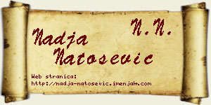 Nadja Natošević vizit kartica